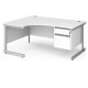 Contract Cantilever Ergonomic Desk with Two Drawer Pedestal